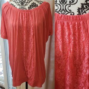 Lane Bryant soft coral stretchy tee